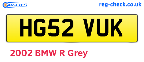 HG52VUK are the vehicle registration plates.