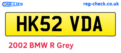 HK52VDA are the vehicle registration plates.