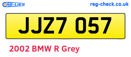 JJZ7057 are the vehicle registration plates.