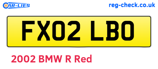 FX02LBO are the vehicle registration plates.