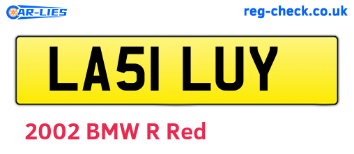 LA51LUY are the vehicle registration plates.