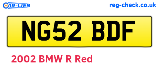 NG52BDF are the vehicle registration plates.