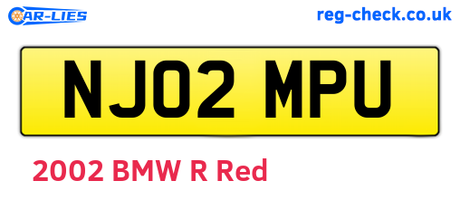 NJ02MPU are the vehicle registration plates.