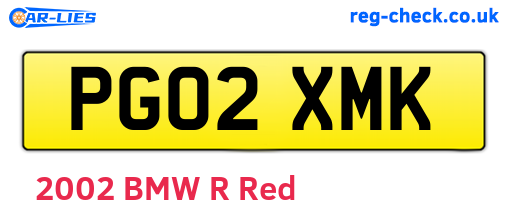 PG02XMK are the vehicle registration plates.