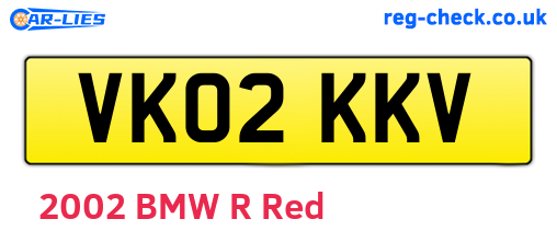 VK02KKV are the vehicle registration plates.