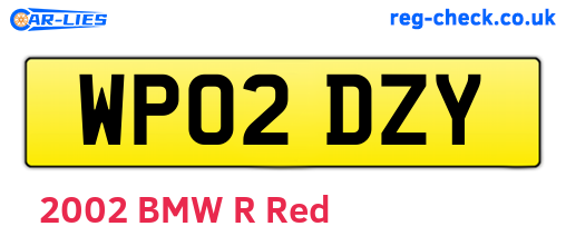 WP02DZY are the vehicle registration plates.
