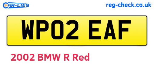 WP02EAF are the vehicle registration plates.