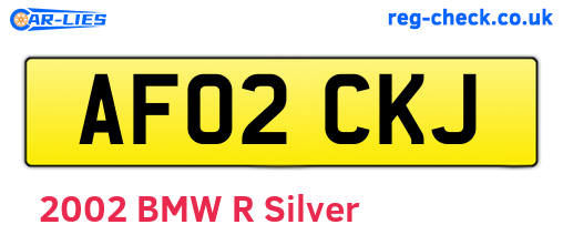 AF02CKJ are the vehicle registration plates.