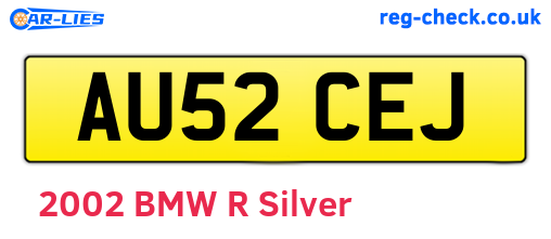 AU52CEJ are the vehicle registration plates.