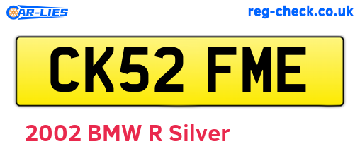 CK52FME are the vehicle registration plates.