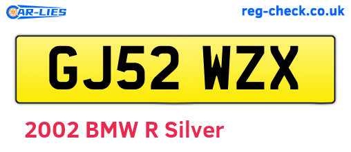 GJ52WZX are the vehicle registration plates.