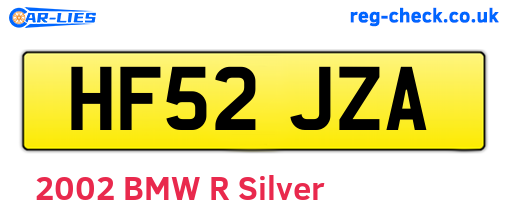 HF52JZA are the vehicle registration plates.