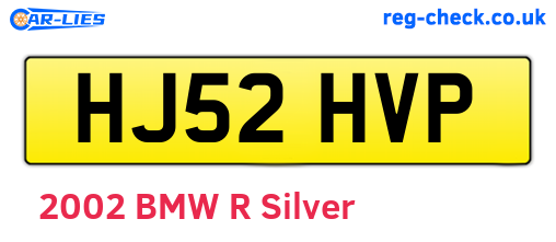 HJ52HVP are the vehicle registration plates.