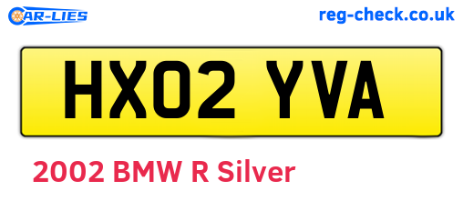 HX02YVA are the vehicle registration plates.