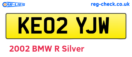 KE02YJW are the vehicle registration plates.
