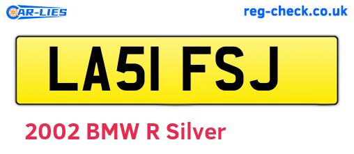 LA51FSJ are the vehicle registration plates.