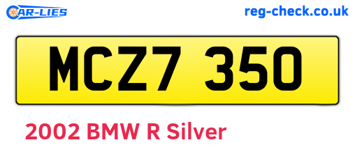 MCZ7350 are the vehicle registration plates.