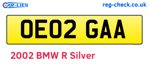 OE02GAA are the vehicle registration plates.