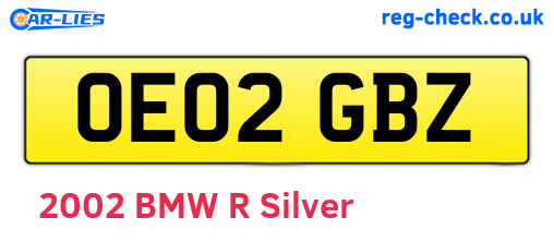 OE02GBZ are the vehicle registration plates.