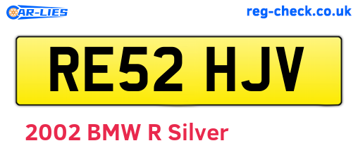 RE52HJV are the vehicle registration plates.
