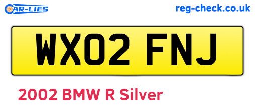 WX02FNJ are the vehicle registration plates.