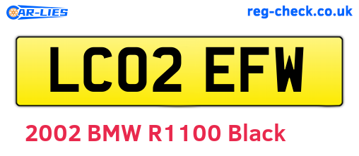 LC02EFW are the vehicle registration plates.