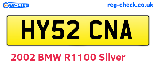 HY52CNA are the vehicle registration plates.