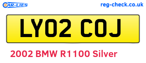 LY02COJ are the vehicle registration plates.