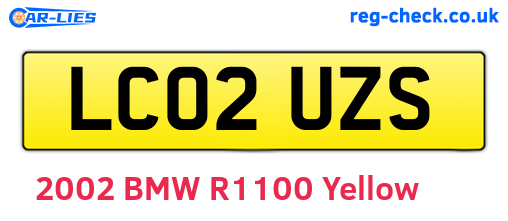 LC02UZS are the vehicle registration plates.