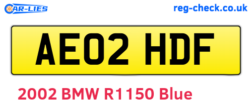 AE02HDF are the vehicle registration plates.