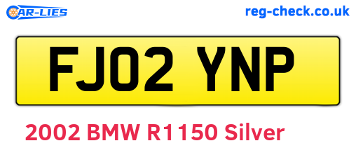 FJ02YNP are the vehicle registration plates.