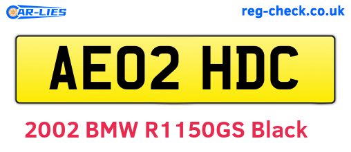 AE02HDC are the vehicle registration plates.