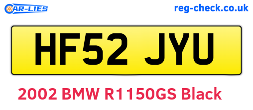 HF52JYU are the vehicle registration plates.