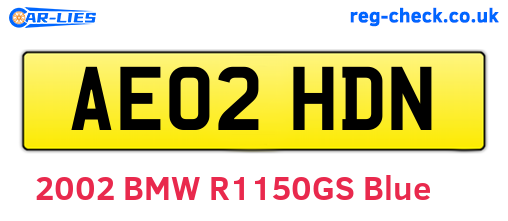 AE02HDN are the vehicle registration plates.