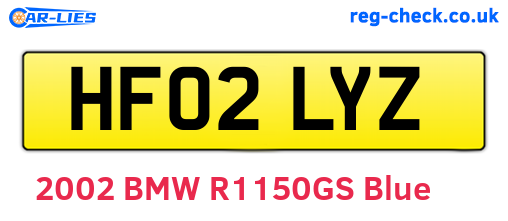 HF02LYZ are the vehicle registration plates.