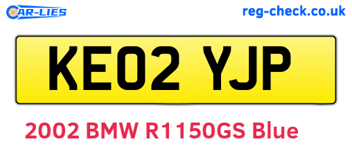 KE02YJP are the vehicle registration plates.