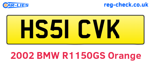 HS51CVK are the vehicle registration plates.