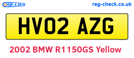 HV02AZG are the vehicle registration plates.