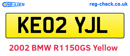 KE02YJL are the vehicle registration plates.