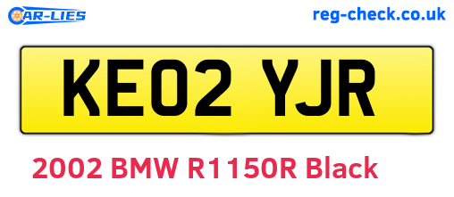 KE02YJR are the vehicle registration plates.