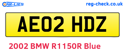 AE02HDZ are the vehicle registration plates.