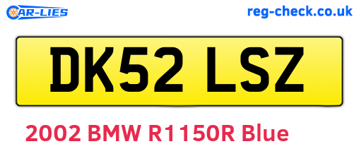 DK52LSZ are the vehicle registration plates.