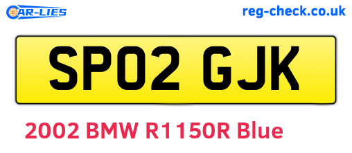 SP02GJK are the vehicle registration plates.