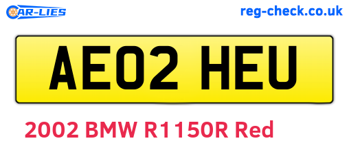 AE02HEU are the vehicle registration plates.