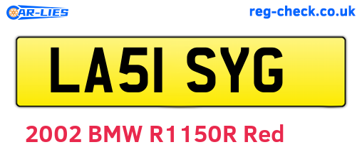 LA51SYG are the vehicle registration plates.
