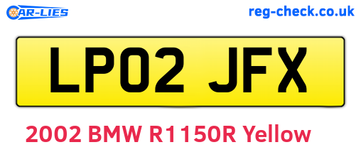 LP02JFX are the vehicle registration plates.