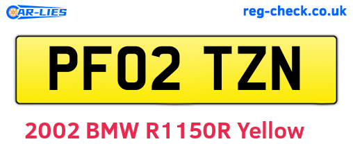 PF02TZN are the vehicle registration plates.