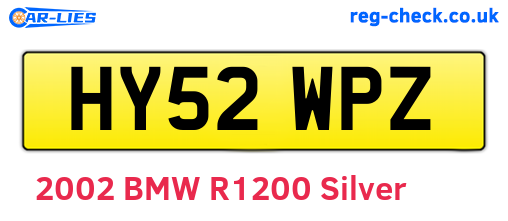HY52WPZ are the vehicle registration plates.