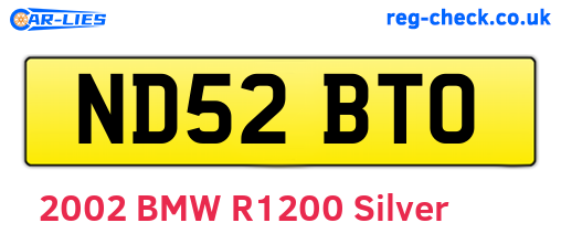 ND52BTO are the vehicle registration plates.