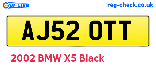 AJ52OTT are the vehicle registration plates.